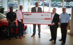 Clayton County Public Schools receive a donation for $10,000 from Toyota South Atlanta. Pictured from left to right; Assistant Superintendent Dr. Anthony Smith, Superintendent Dr. Morcease Beasley, Office of the Deputy Superintendent Government Relations Partnerships and Grants Lonnie Smith, Toyota South Atlanta General Manager/VP Rich Mahon and Jerry Gresham, Toyota South Atlanta, President.