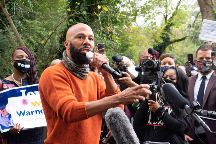 Rapper Common marched to the polls in Clayton County, GA.